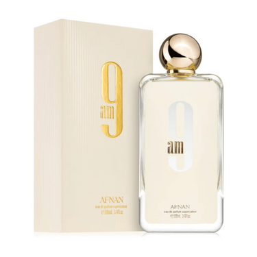 Afnan 9AM U Eau de Parfum Spray – 3.4 oz Fresh, Unisex Fragrance in White Bottle – Long Lasting Scent